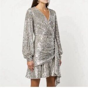 Sachin + Babi Silver Sequin Abigail Dress